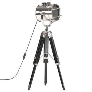 Lampada a Treppiede a Pavimento Nera in Legno di Mango 69 cm 286108