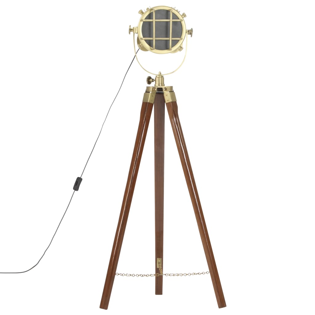 Lampada da Terra a Treppiede Legno Massello di Mango 97 cm 286109