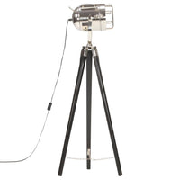 Lampada a Treppiede a Pavimento Nera in Legno di Mango 97 cm 286110