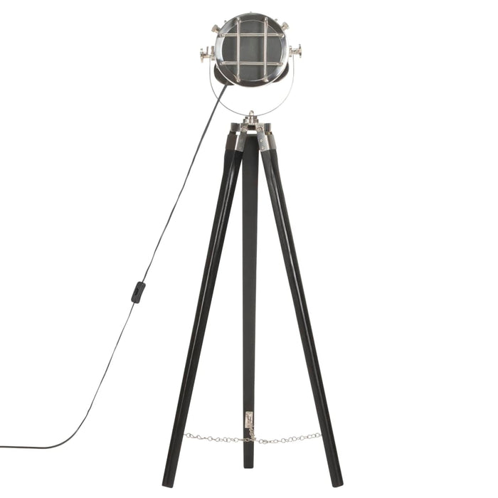 Lampada a Treppiede a Pavimento Nera in Legno di Mango 97 cm 286110