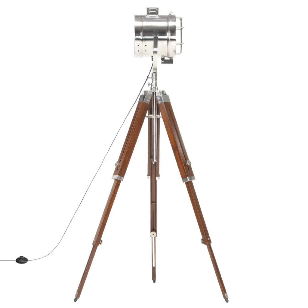 Lampada da Terra a Treppiede Legno Massello di Mango 165 cm 286113