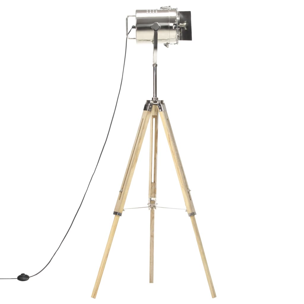 Lampada da Terra a Treppiede Legno Massello di Mango 140 cm 286116