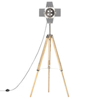 Lampada da Terra a Treppiede Legno Massello di Mango 140 cm 286116