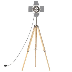 Lampada da Terra a Treppiede Legno Massello di Mango 140 cm 286116