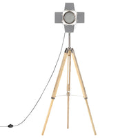 Lampada da Terra a Treppiede Legno Massello di Mango 140 cm 286116