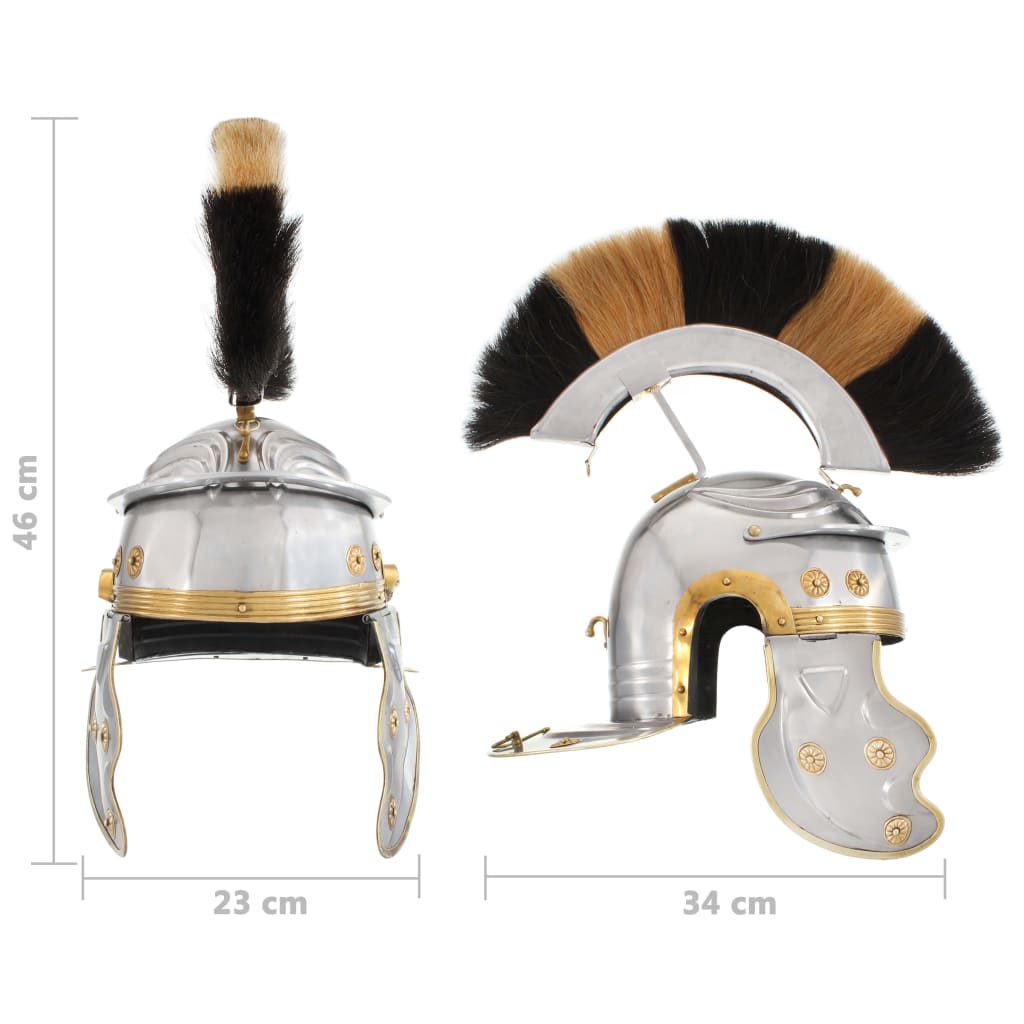 Elmo da Soldato Romano per LARP in Acciaio Argento 286119