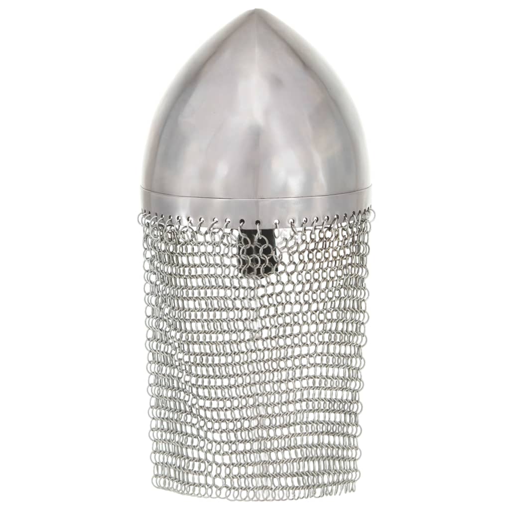 Elmo da Cavaliere Antico Replica LARP Argento in Acciaio cod mxl 78280