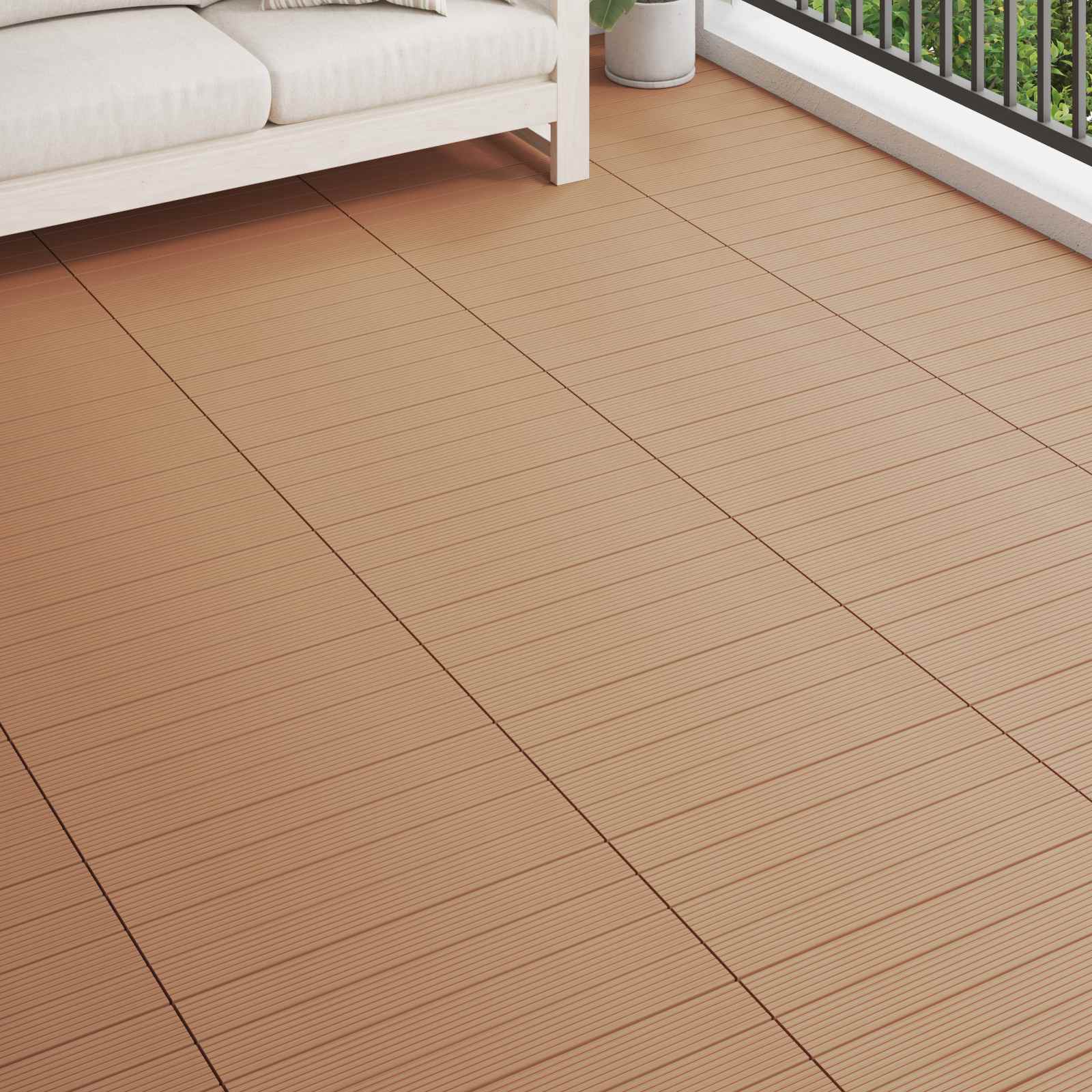 Piastrella per Decking 6 pcs Marrone 60 x 30 cm WPC 42046684