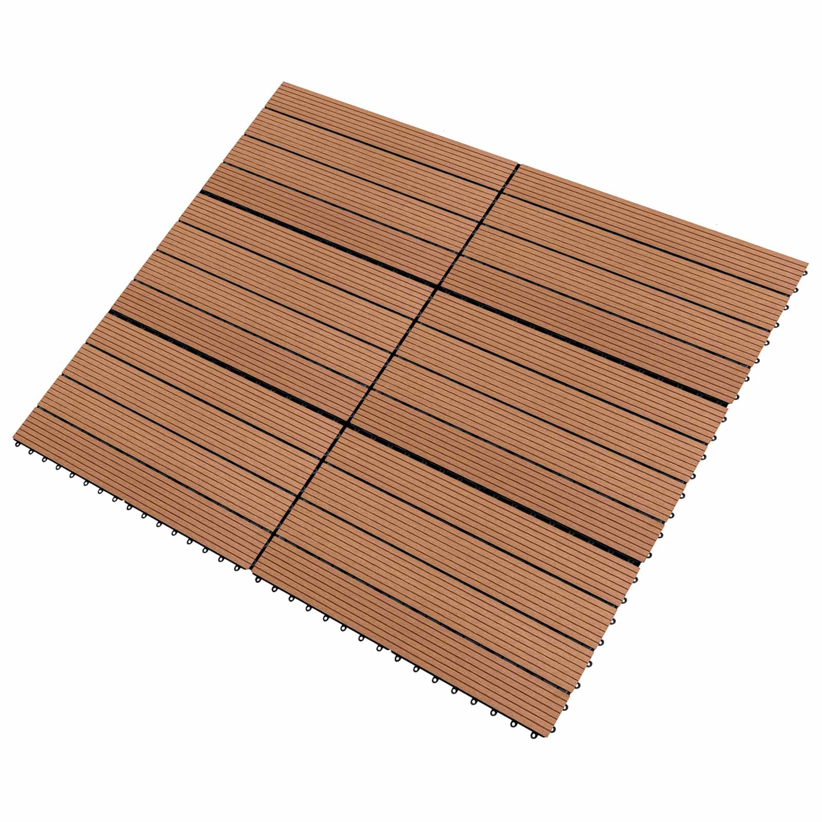 Piastrella per Decking 6 pcs Marrone 60 x 30 cm WPC 42046684