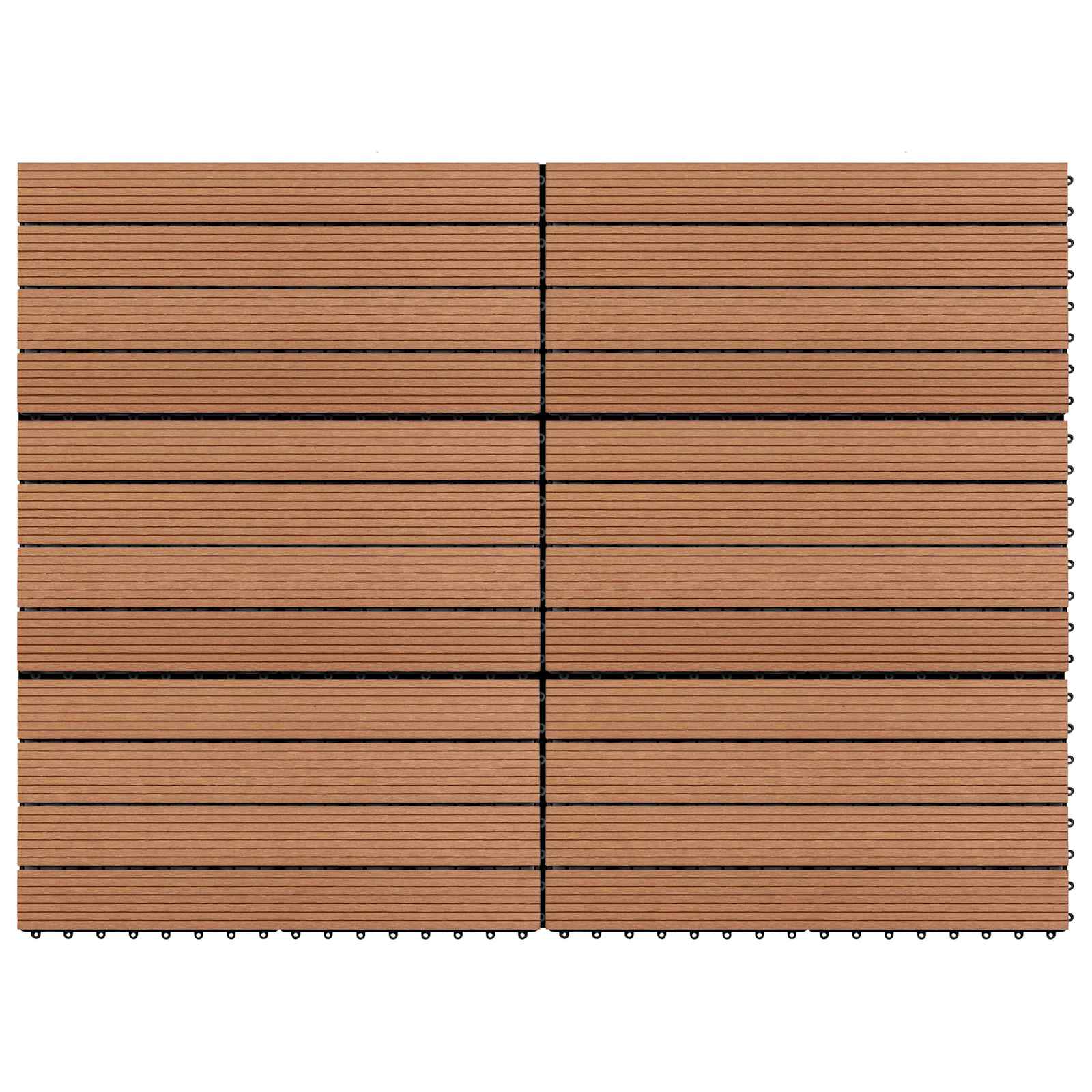 Piastrella per Decking 6 pcs Marrone 60 x 30 cm WPC 42046684