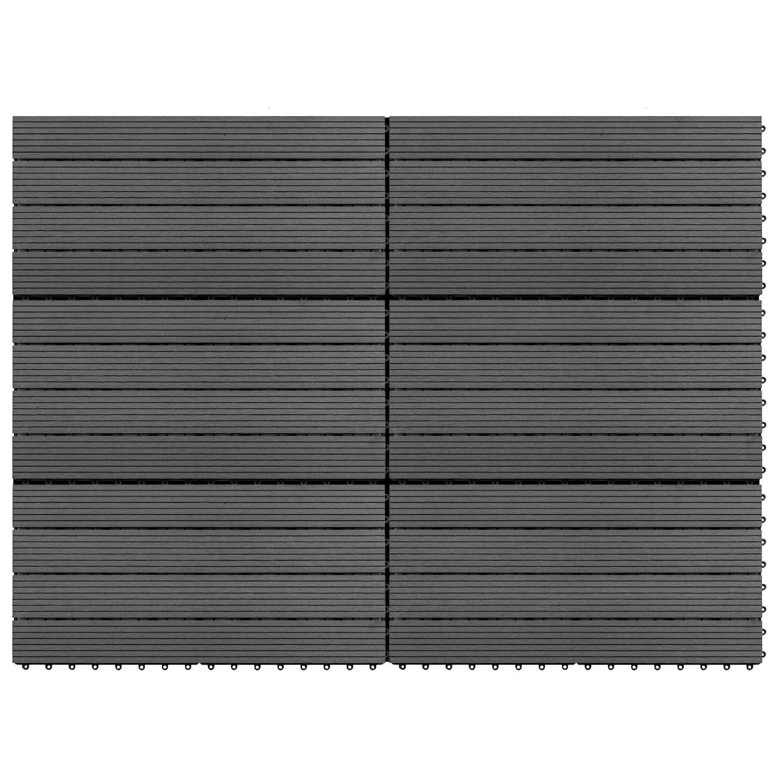 Piastrella per Decking 6 pcs Grigio 60 x 30 cm WPC 42046685