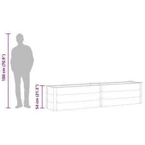 Letto Rialzato da Giardino 250x50x54 cm in WPC Grigio 49057