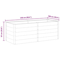 Letto Rialzato da Giardino 250x100x91 cm in WPC Grigio 49060