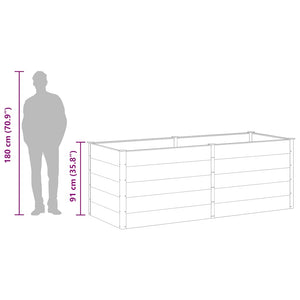 Letto Rialzato da Giardino 250x100x91 cm in WPC Grigio 49060