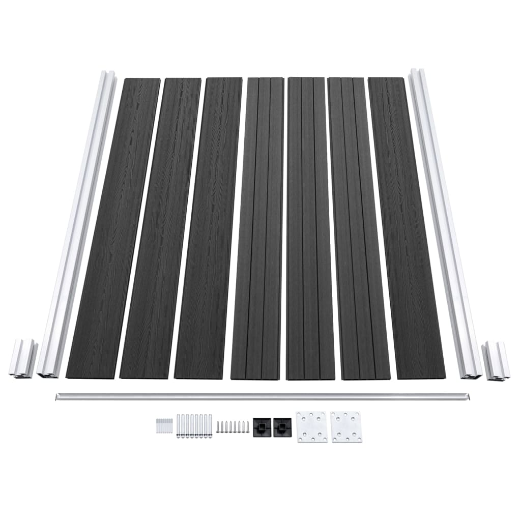 Pannello di Recinzione in WPC 180x186 cm Grigio 49067