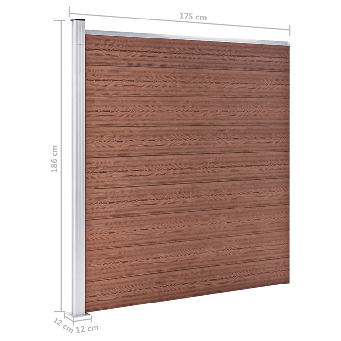 Pannello di Recinzione in WPC 175x186 cm Marrone cod mxl 12928