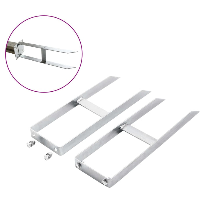 Picchetti di Terra 2 pz per Recinzione WPC in Acciaio 40 cm 49080