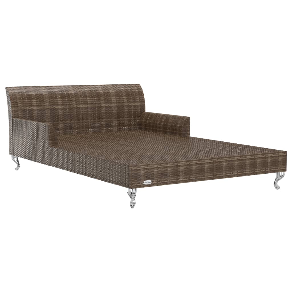Lettino Prendisole per 2 Persone con Cuscini Polyrattan Marrone cod mxl 55517