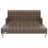 Lettino Prendisole per 2 Persone con Cuscini Polyrattan Marrone cod mxl 55517