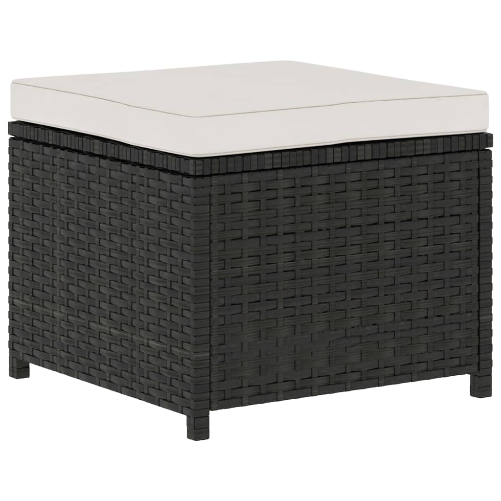 Set Divani da Giardino 5 pz con Cuscini in Polyrattan Nero 48132