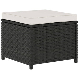 Set Divani da Giardino 5 pz con Cuscini in Polyrattan Nero 48132
