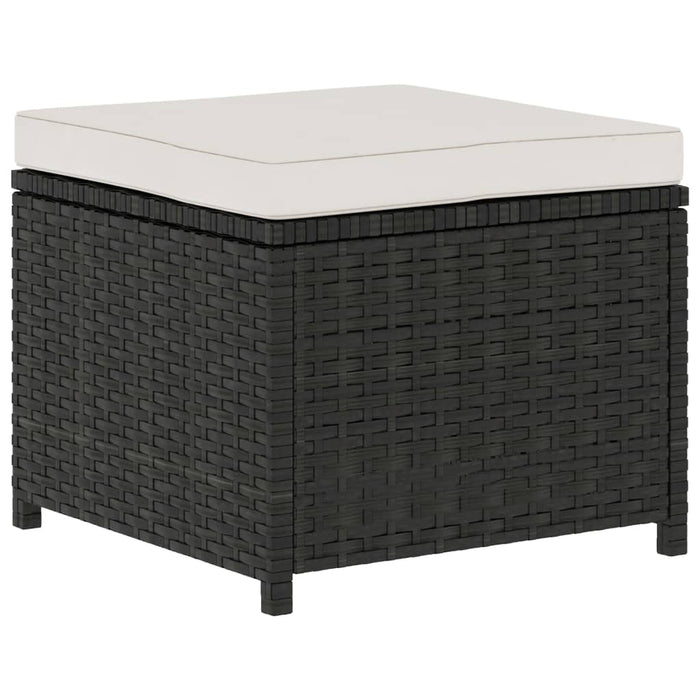 Set Divani da Giardino 5 pz con Cuscini in Polyrattan Nero 48132