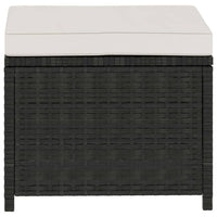 Set Divani da Giardino 5 pz con Cuscini in Polyrattan Nero 48132