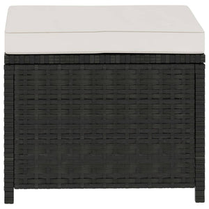 Set Divani da Giardino 5 pz con Cuscini in Polyrattan Nero 48132