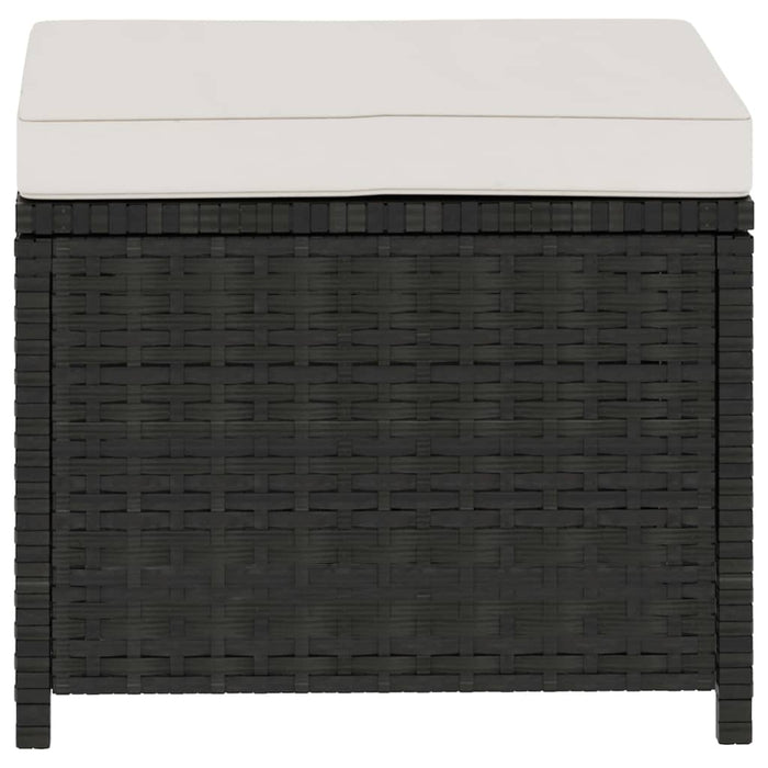 Set Divani da Giardino 5 pz con Cuscini in Polyrattan Nero 48132