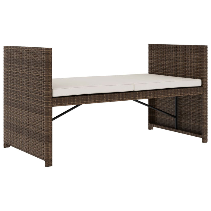 Set Divani da Giardino 5 pz con Cuscini in Polyrattan Marrone 48133