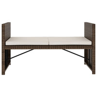 Set Divani da Giardino 5 pz con Cuscini in Polyrattan Marrone 48133