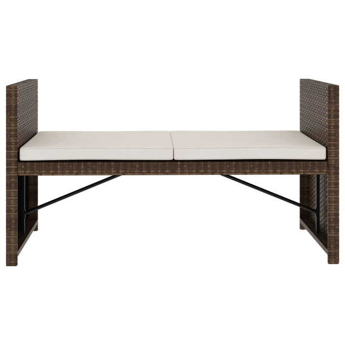 Set Divani da Giardino 5 pz con Cuscini in Polyrattan Marrone 48133