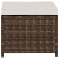 Set Divani da Giardino 5 pz con Cuscini in Polyrattan Marrone 48133