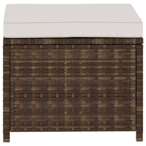 Set Divani da Giardino 5 pz con Cuscini in Polyrattan Marrone 48133