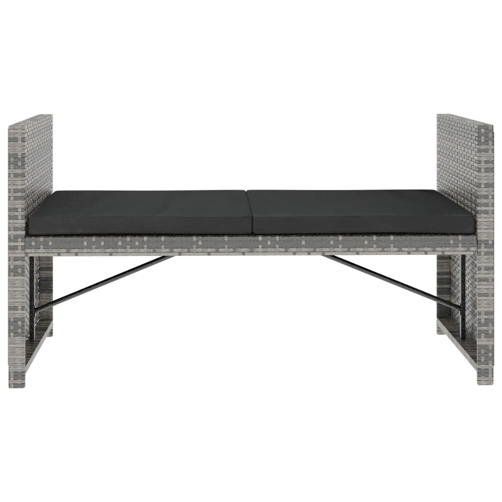 Set Divani da Giardino 5 pz con Cuscini in Polyrattan Grigio 48134