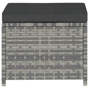 Set Divani da Giardino 5 pz con Cuscini in Polyrattan Grigio 48134