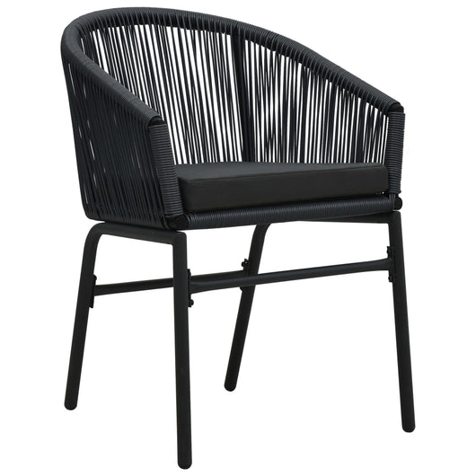 Sedie da Giardino 2 pz Nere in Rattan PE 48135