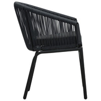 Sedie da Giardino 2 pz Nere in Rattan PE 48135