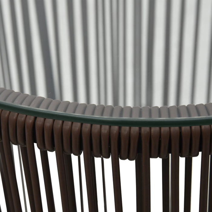 Set da Bistrot 3 pz con Cuscini in Polyrattan Marrone 48139