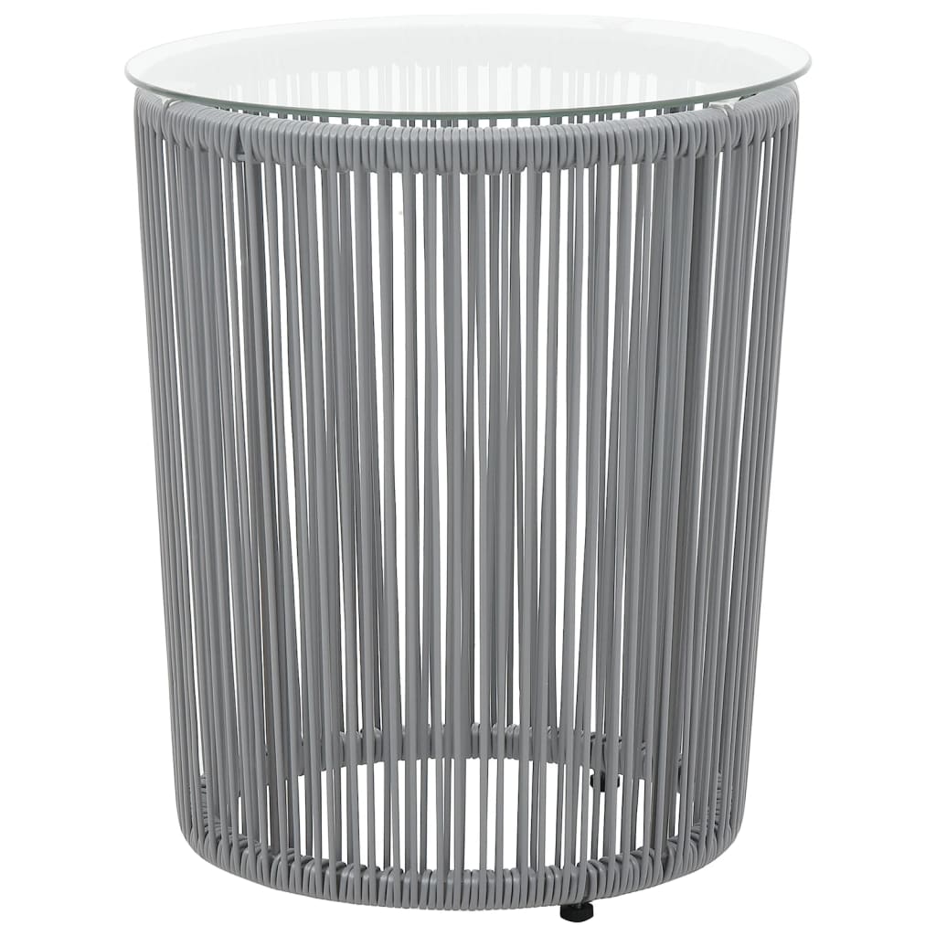 Set da Bistrot 3 pz con Cuscini in Polyrattan Grigio 48140