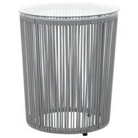 Set da Bistrot 3 pz con Cuscini in Polyrattan Grigio 48140