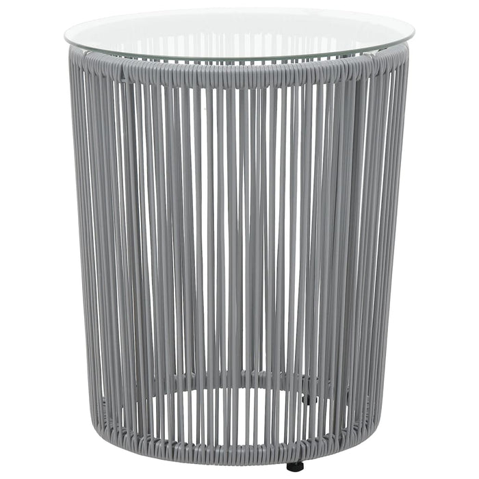 Set da Bistrot 3 pz con Cuscini in Polyrattan Grigio 48140