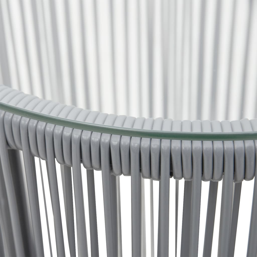 Set da Bistrot 3 pz con Cuscini in Polyrattan Grigio 48140