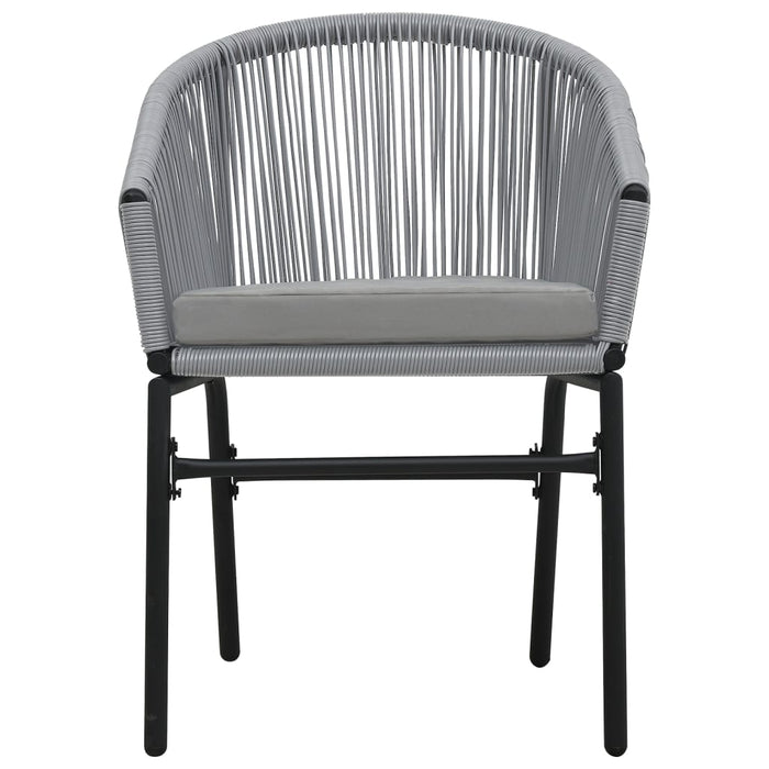 Set da Bistrot 3 pz con Cuscini in Polyrattan Grigio 48140