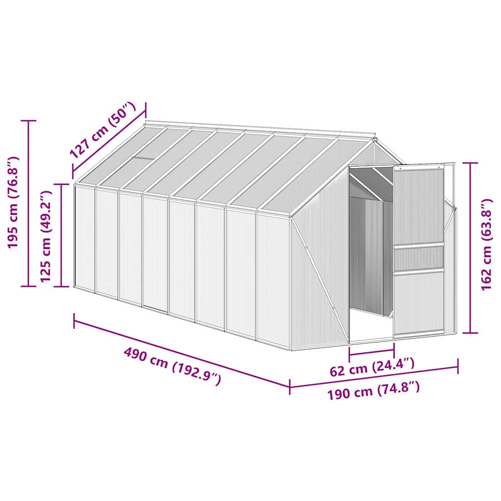 Serra Antracite in Alluminio 9,31 m² 48214