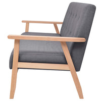 Set di Divani 3 pz in Tessuto Grigio Scuro