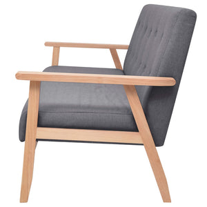 Set di Divani 3 pz in Tessuto Grigio Scuro