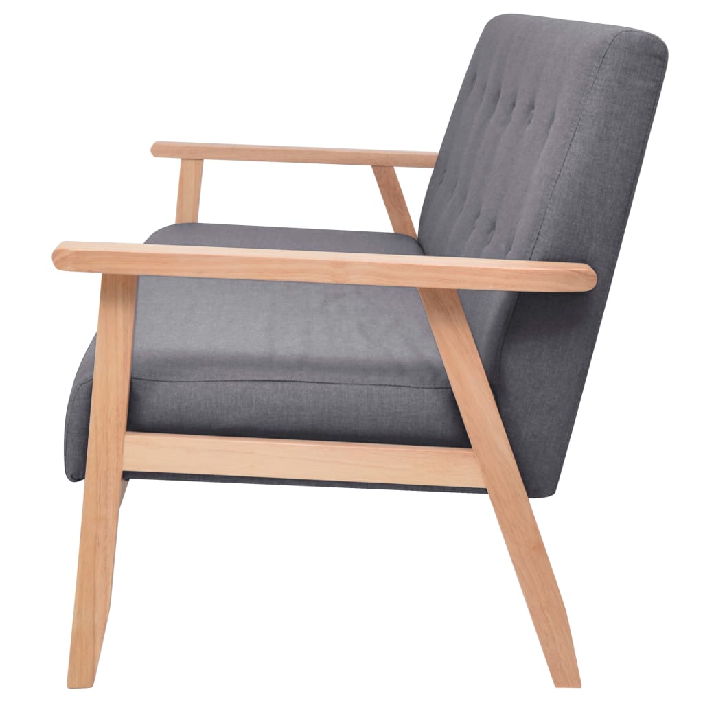 Set di Divani 3 pz in Tessuto Grigio Scuro 279145