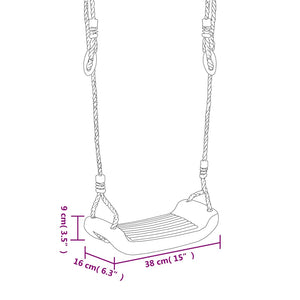 Seggiolini per Altalena con Corde 2 pz Blu 38x16 cm Polietilene 92306