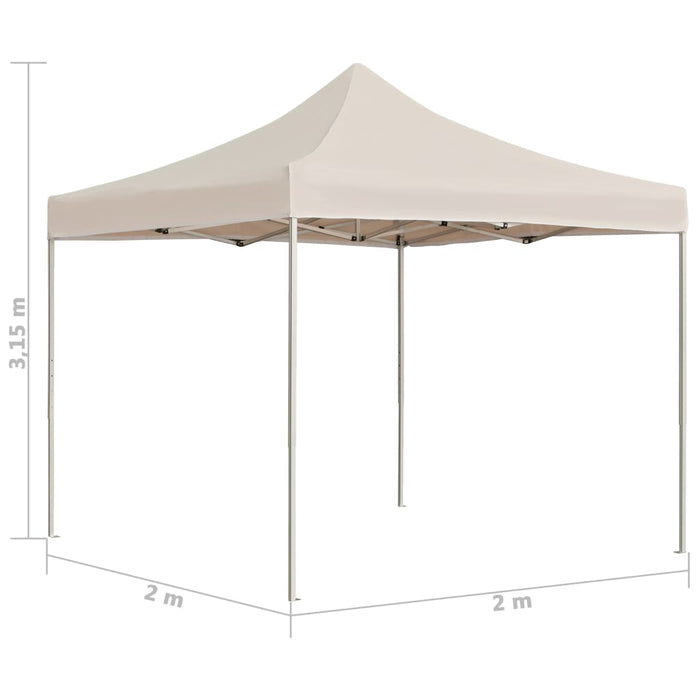 Gazebo Professionale Pieghevole Alluminio 2x2 m Crema 48925